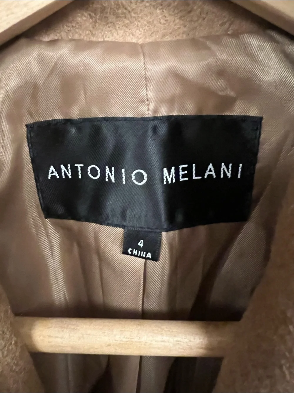 Antonio Melani Tan Wool Belted Coat Sz